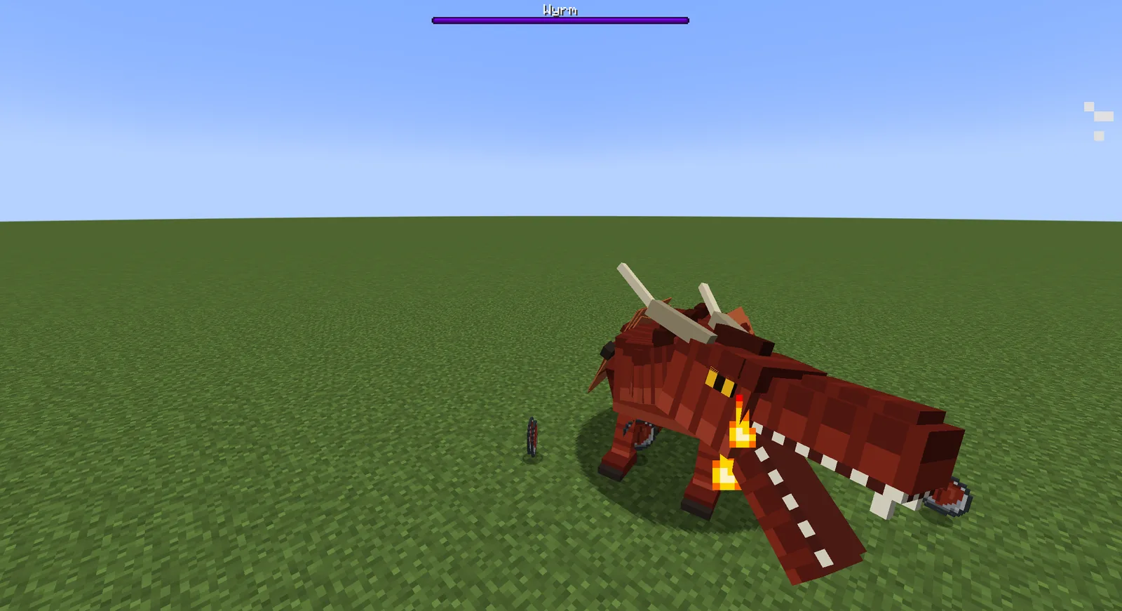 A wyrm creature modelled, painted and animated in Modryos, shown in a running game